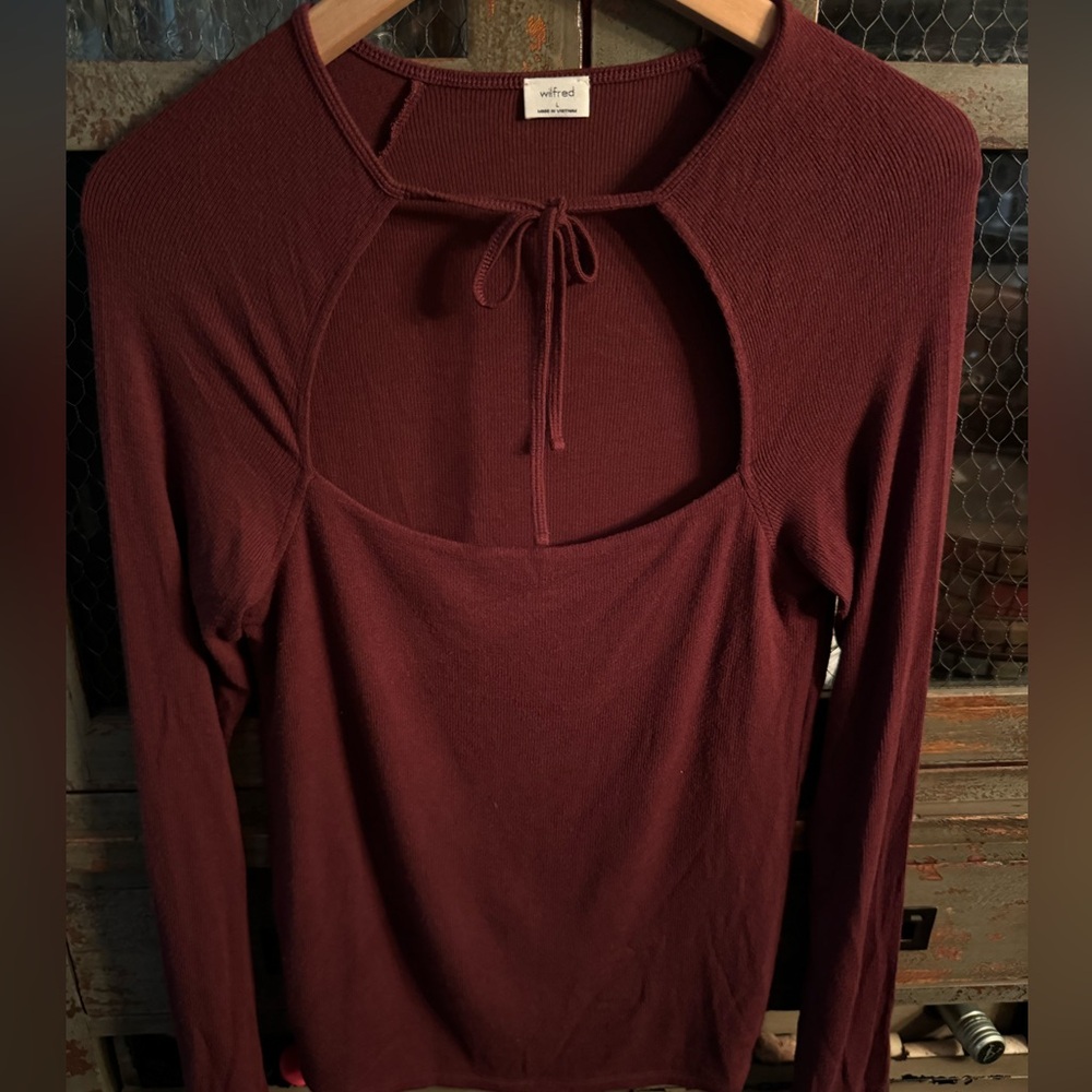 Wilfred Red Keyhole Cutout Blouse